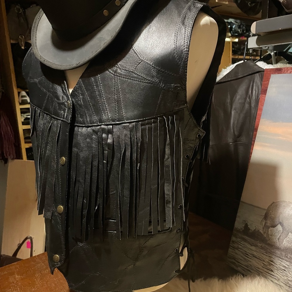 New Canyon Creek soft leather fringe vest